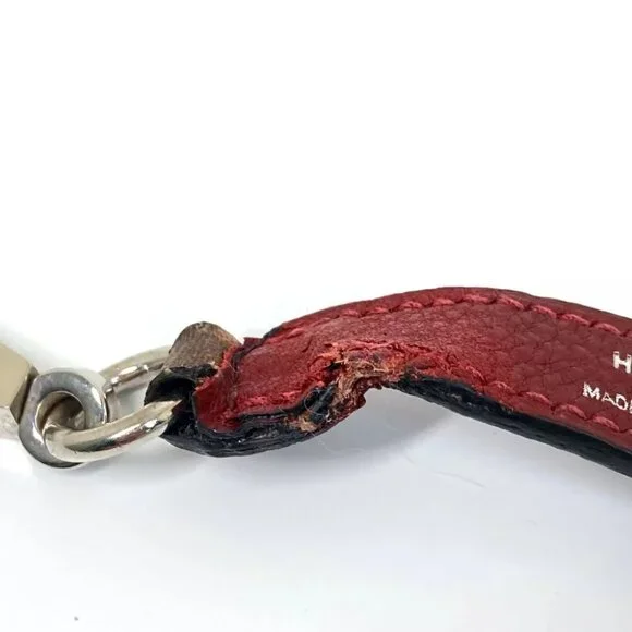 HERMES KellyHardware Pet dog dog dog Lead Leather wine-red/SilverHardware - Picture 6 of 9